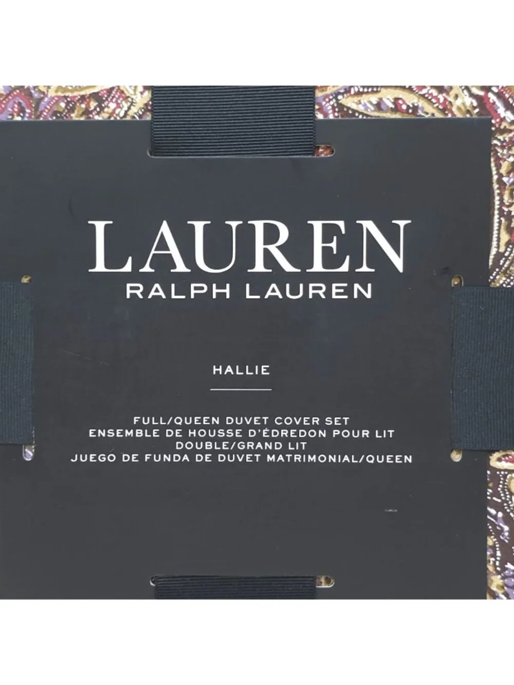 Ralph Lauren Hallie Full/Queen Duvet Cover Set Tan Burgundy Paisley 3pc NEW